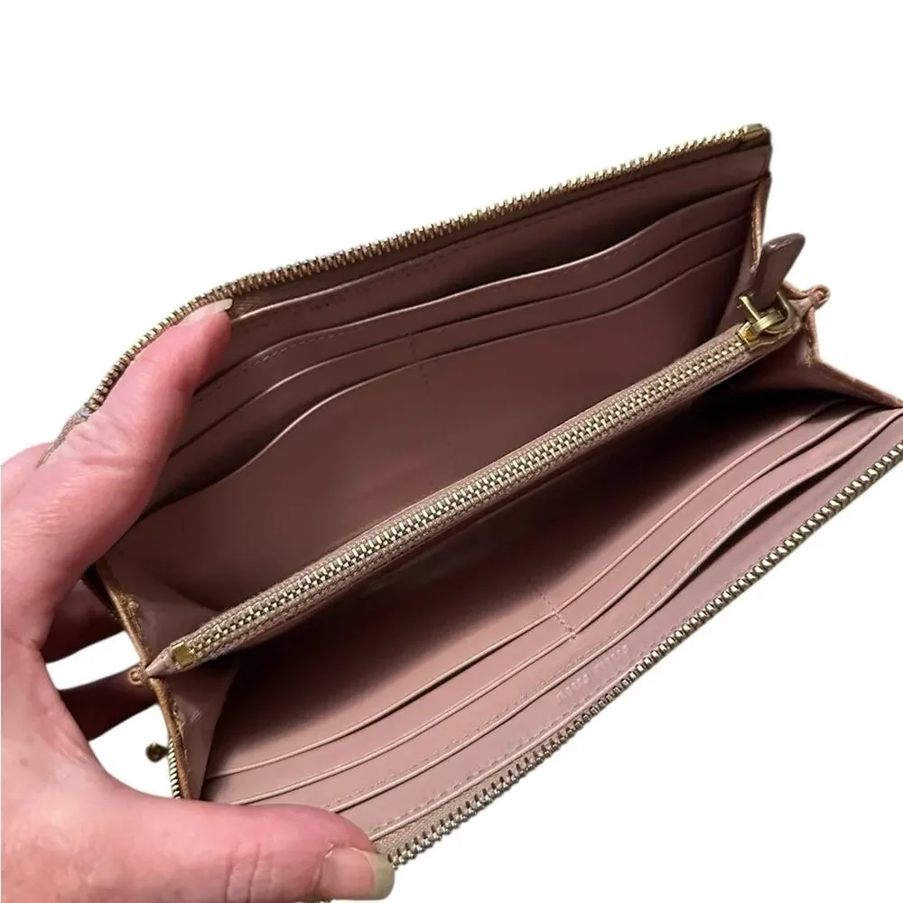 Miu Miu Brown Crocodile-Embossed Wallet - Picture 3 of 7